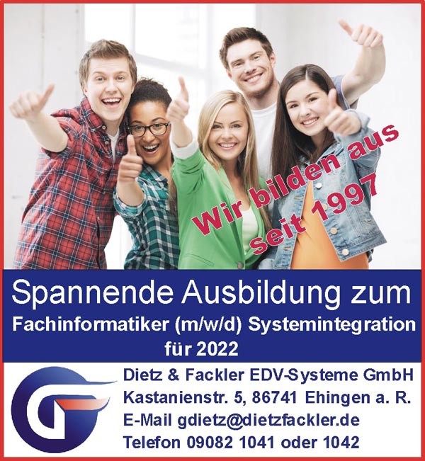 Spannende Ausbildung bei Dietz & Fackler EDV-Systeme GmbH - Fachinformatiker/in Systemintegration